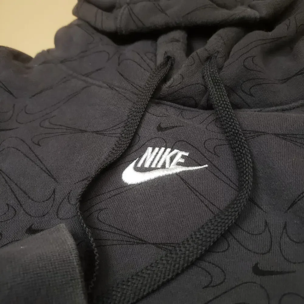 Nike Center Swoosh All Over Print Swoosh Charcoal Gray Pattern Essential Men 2XL - Picture 6 of 11